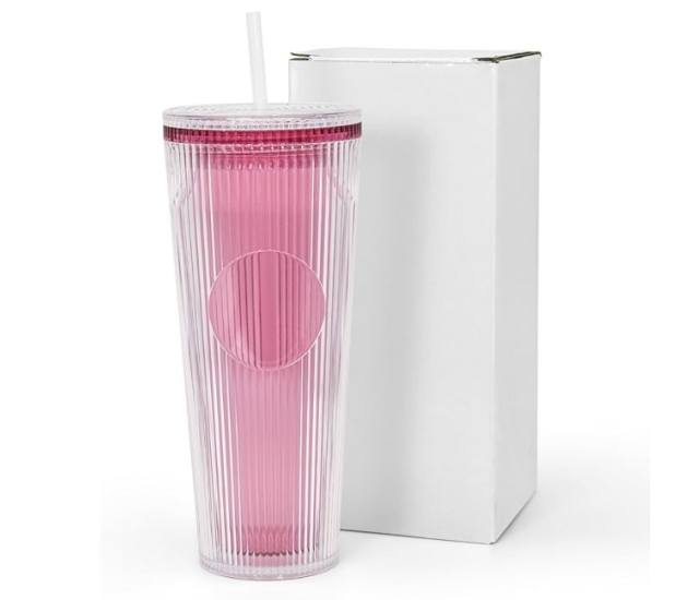 US warehouse 24oz Studded Tumbler with Lid and Straw DIY Customizable with BPA Free Iced Coffee Cups