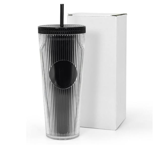 US warehouse 24oz Studded Tumbler with Lid and Straw DIY Customizable with BPA Free Iced Coffee Cups