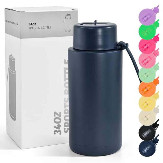 US warehouse 34oz Non-Sub Powder Coated water bottle