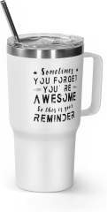 US warehouse 20oz powder coated insulated coffee mugs tumblers-SOMETIMES YOU FORGET YOU'RE AWESOME 2