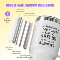 US warehouse 20oz powder coated insulated coffee mugs tumblers-SOMETIMES YOU FORGET YOU'RE AWESOME 2