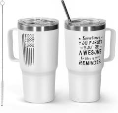 US warehouse 20oz powder coated insulated coffee mugs tumblers-SOMETIMES YOU FORGET YOU'RE AWESOME 2
