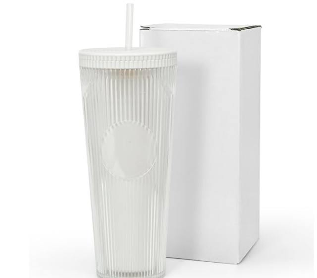 US warehouse 24oz Studded Tumbler with Lid and Straw DIY Customizable with BPA Free Iced Coffee Cups
