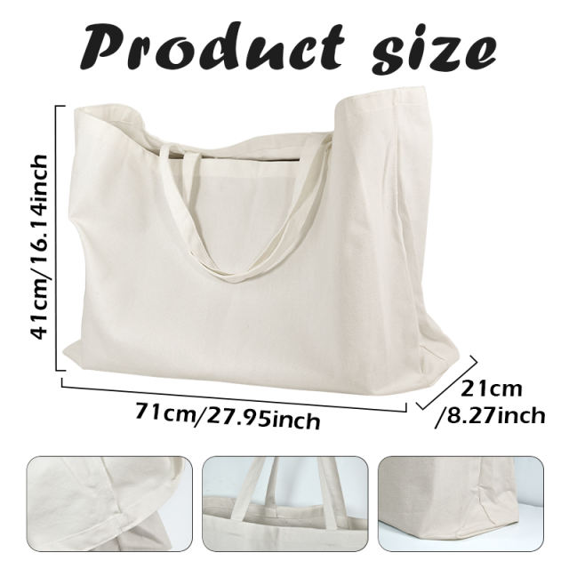 US warehouse 71*41*21cm extra large Sublimation blank canvas Tote Bag