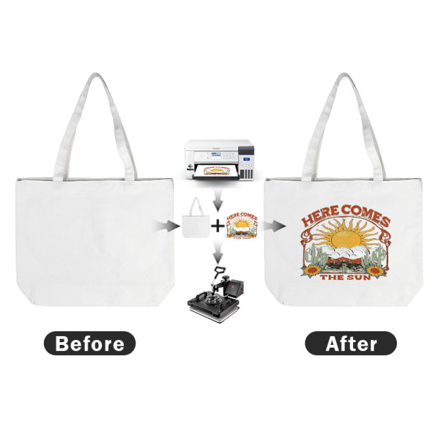 US warehouse Sublimation 47x12.7x38cm canvas cotton tote bag