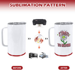US warehouse 14oz sublimation stainless steel coffee mug with plastic bottom