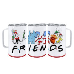 US warehouse 14oz sublimation stainless steel coffee mug with plastic bottom