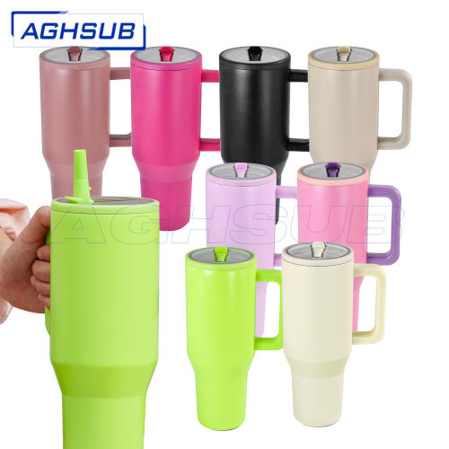 US warehouse 40 oz H5.0 Tumbler with directly drinking lid colorful powder coating double wall vacuum stainless steel mug