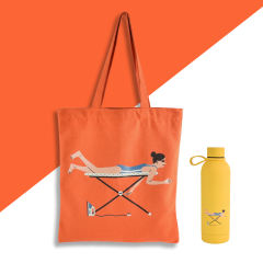 US warehouse 4pcs 500ml sports water bottle and 4pcs 34*38cm Colorful Canvas Bag Gift Set
