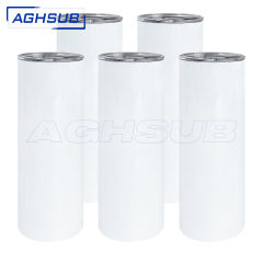 5pcs, 10pcs 20oz sublimation skinny straight tumbler with plastic straw