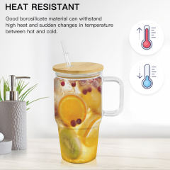 US warehouse 20oz sublimation blank clear/frosted glass mugs with handle