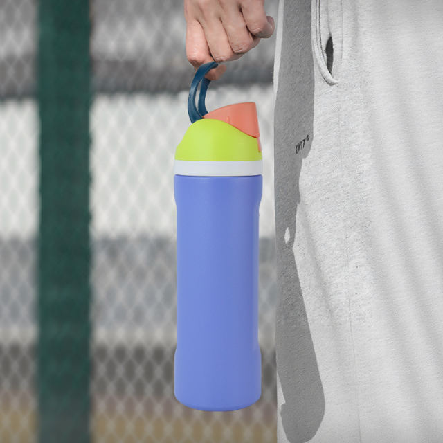 US warehouse 20pcs 24oz stainless steel powder coated insulated vacuum spout sports water bottle
