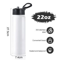 US warehouse 22oz Sublimation sport water bottle flask
