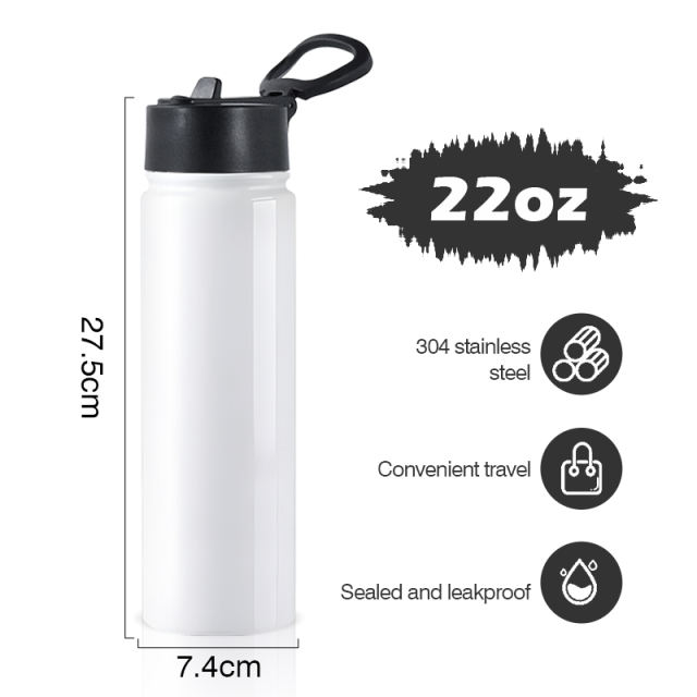 US warehouse 22oz Sublimation sport water bottle flask