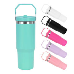 USA 12pcs one box 30oz powder coated tumbler with handle lids