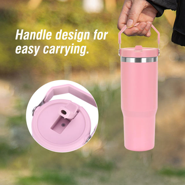 USA 12pcs one box 30oz powder coated tumbler with handle lids