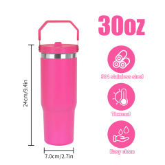 USA 12pcs one box 30oz powder coated tumbler with handle lids