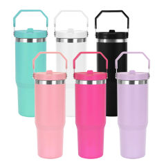 USA 12pcs one box 30oz powder coated tumbler with handle lids