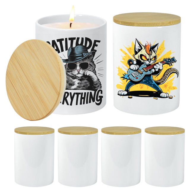 US warehouse 15oz ceramic sublimation candle jar