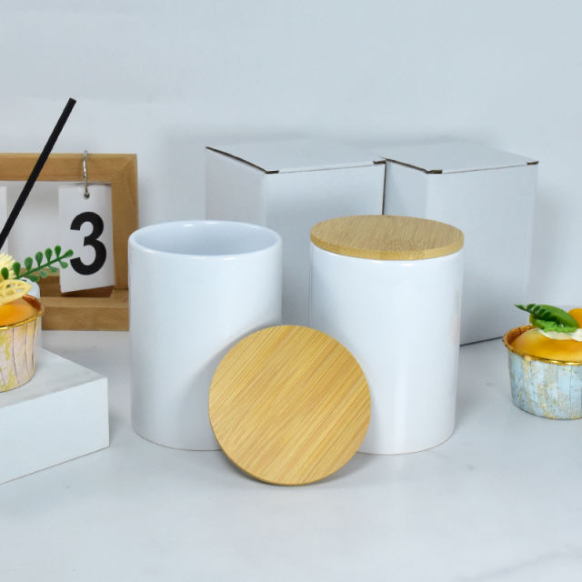 US warehouse 15oz ceramic sublimation candle jar