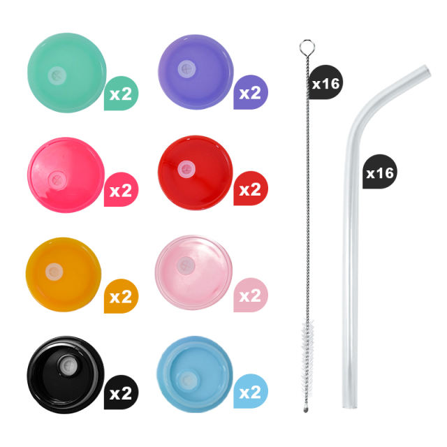 US warehouse replacement colored plastic lids for 16oz glass can
