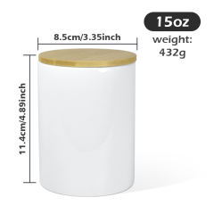 US warehouse 15oz ceramic sublimation candle jar