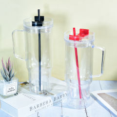 US Warehouse 40oz clear plastic snow globe Cup with plugs mix colors lids