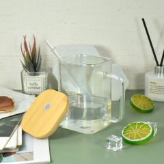 US warehouse 8pcs/25pcs 20oz square glass iridescent sublimation tumbler with bamboo lids