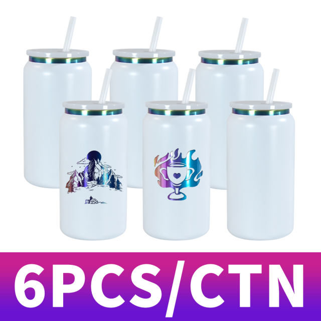 USA warehouse 16oz double wall stainless steel rainbow color underneath powder coated cans