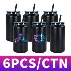 USA warehouse 16oz double wall stainless steel rainbow color underneath powder coated cans