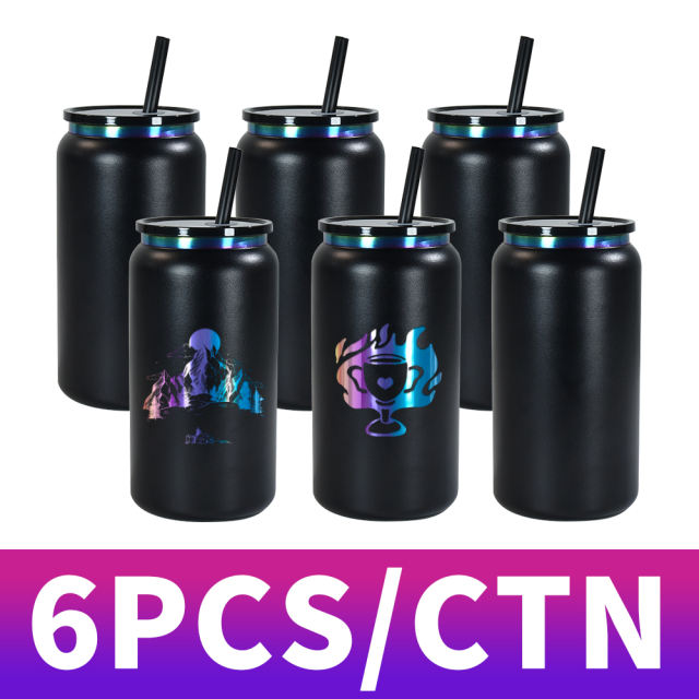 USA warehouse 16oz double wall stainless steel rainbow color underneath powder coated cans