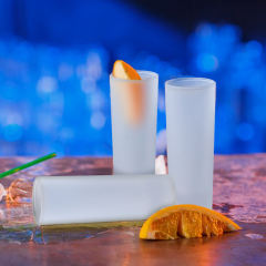 US warehouse 24pcs 3oz mini frosted shot glass cocktail tumblers white frosted/ombre