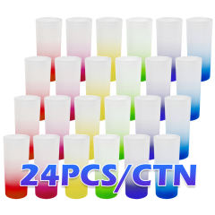 US warehouse 24pcs 3oz mini frosted shot glass cocktail tumblers white frosted/ombre
