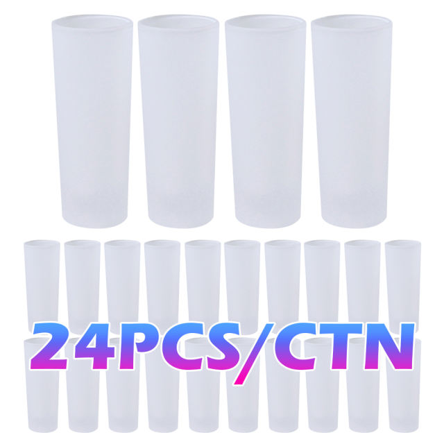US warehouse 24pcs 3oz mini frosted shot glass cocktail tumblers white frosted/ombre