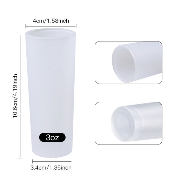 US warehouse 24pcs 3oz mini frosted shot glass cocktail tumblers white frosted/ombre