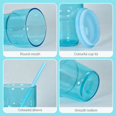 US warehouse 12pcs 12oz sublimation blank clear glass jelly color wine glass cups with straw