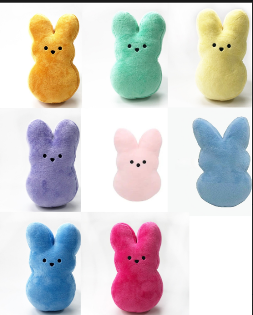 US warehouse 5.9in ,7.9in Easter Peeps rabbit doll mix colors 15cm 20cm