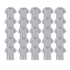 US warehouse V-neck blank shirt, cotton feel sublimation white T-Shirt,white & grey
