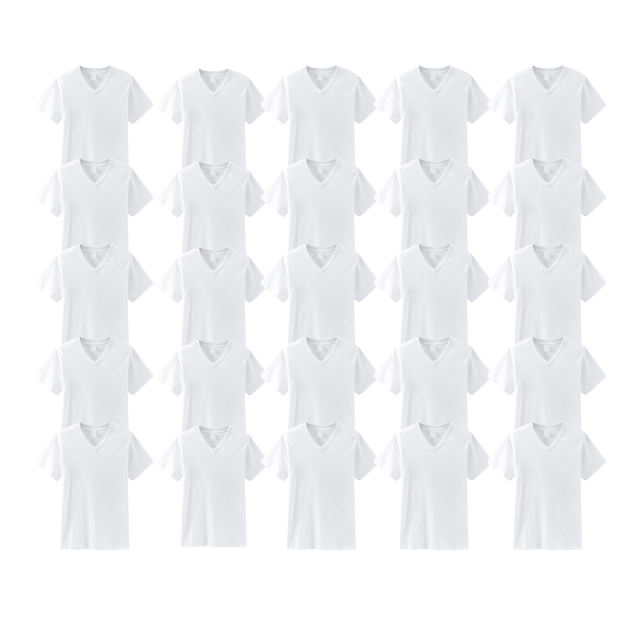 US warehouse V-neck blank shirt, cotton feel sublimation white T-Shirt,white & grey