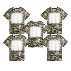USA Warehhouse 20pcs/ctn Colorful Sublimation Bleached Polyester, fashion style bleached sublimation shirt