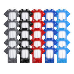 USA Warehhouse 25pcs/ctn Colorful Sublimation Bleached Polyester, fashion style bleached sublimation shirt