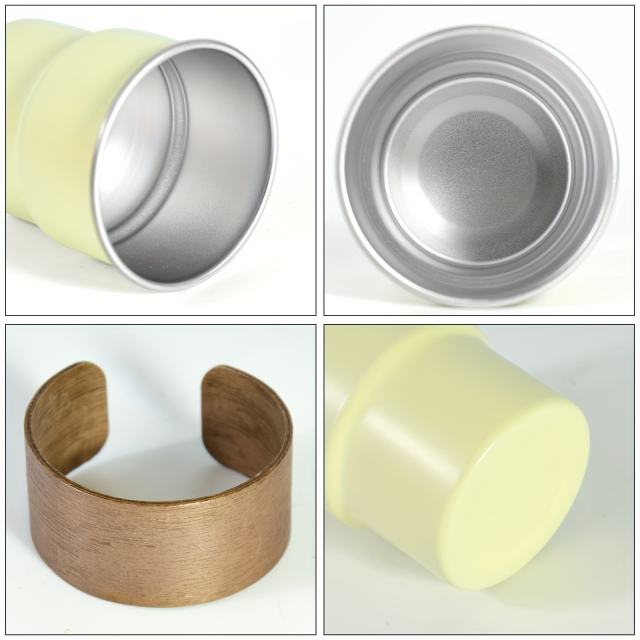 US warehouse 48pcs Stepped stainless steel coffee cup, 10oz coffee cup with wooden cover and stainless steel straw，coffee cup suitable for outdoor camping