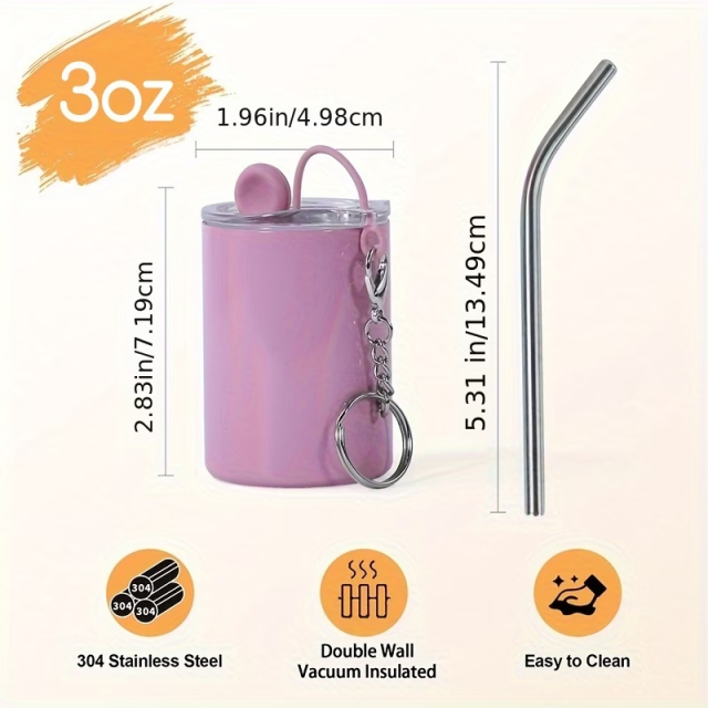 US warehouse 48pcs/108pcs  3oz Stainless steel shot glass mixed 12 colors with key chain mixed，Wedding gift Banquet glass party wine glass