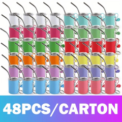 US warehouse 48pcs/108pcs  3oz Stainless steel shot glass mixed 12 colors with key chain mixed，Wedding gift Banquet glass party wine glass