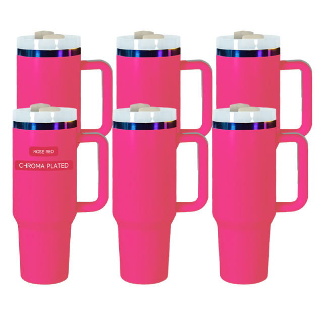 6pcs pack 40oz Non-Sub Powder Coated holographic iridescent mug rainbow chroma tumbler
