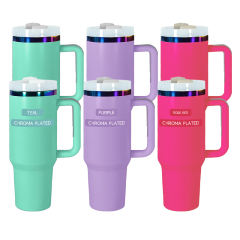 6pcs pack 40oz Non-Sub Powder Coated holographic iridescent mug rainbow chroma tumbler