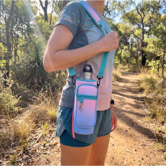 30pcs pack nylon bags  Water Bottle Carrier Bag For 40oz Tumbler Insulated - Water Bottle Holder with Phone Pocket & Adjustable Strap - Durable Hiking & Camping Pouch for Outdoor Adventures