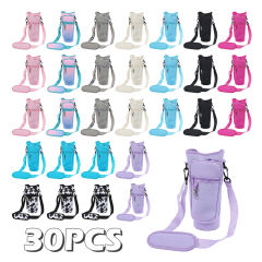 30pcs pack nylon bags  Water Bottle Carrier Bag For 40oz Tumbler Insulated - Water Bottle Holder with Phone Pocket & Adjustable Strap - Durable Hiking & Camping Pouch for Outdoor Adventures
