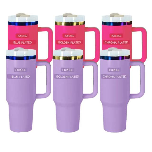12pcs pack 40oz Non-Sub Powder Coated holographic iridescent ,gold base mug rainbow chroma tumbler