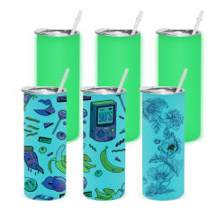 US warehouse 20oz sublimation glow in dark straight tumbler